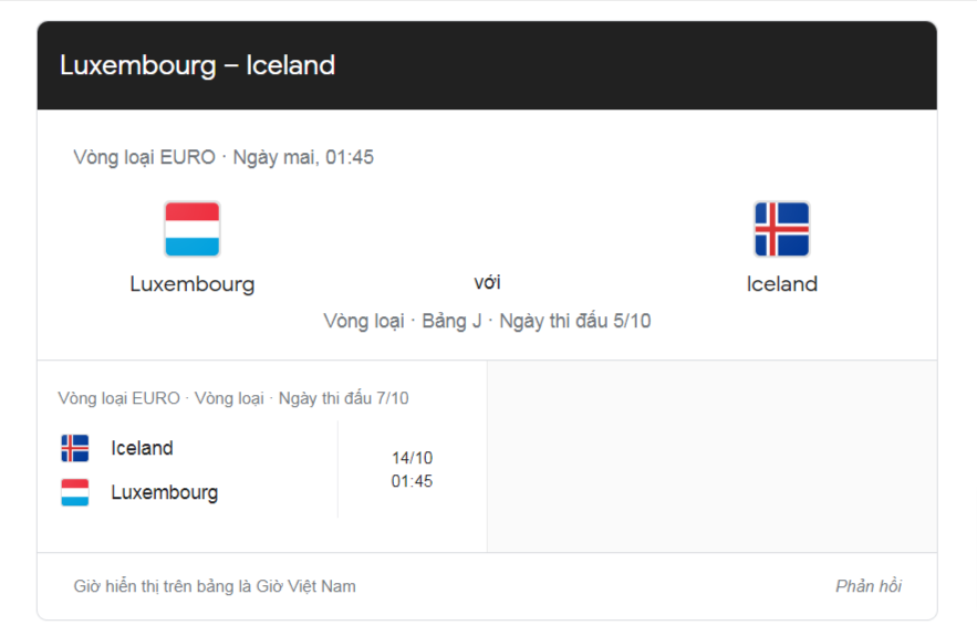 Luxembourg vs Iceland Tim tren Google - Dailybong88.biz